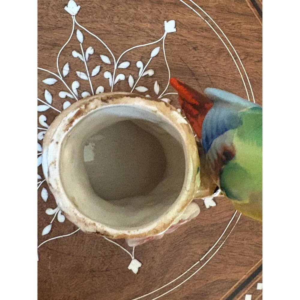 Vintage Torii Brand Bud Vase Planter Parrot Bird On Branch Japan